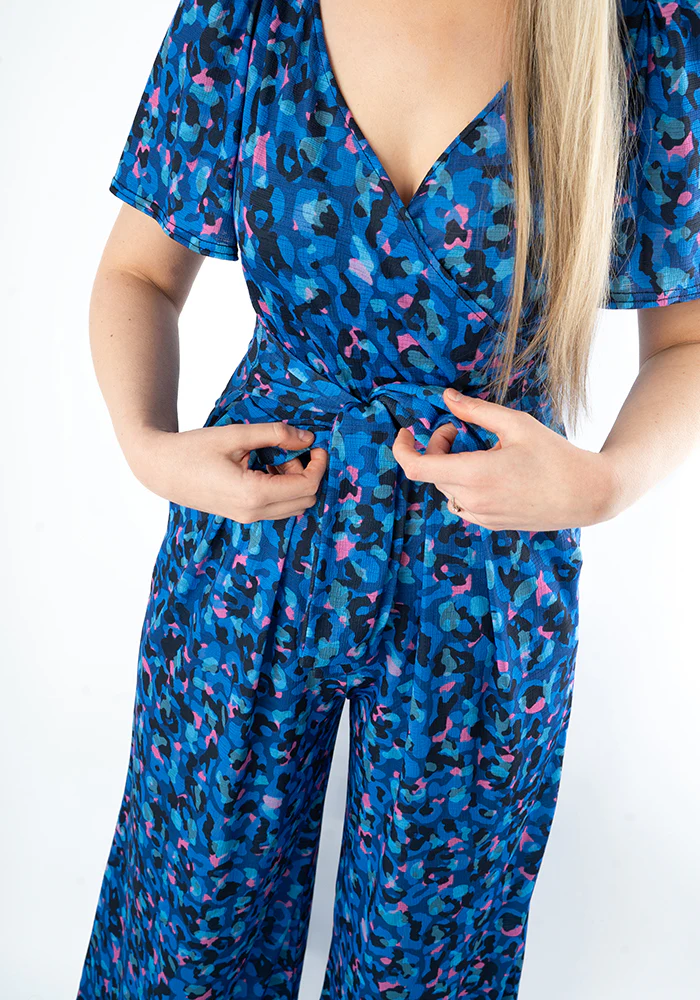 Stefaniya Abstract Animal Print Wide Full Leg Jumpsuit - Image 10