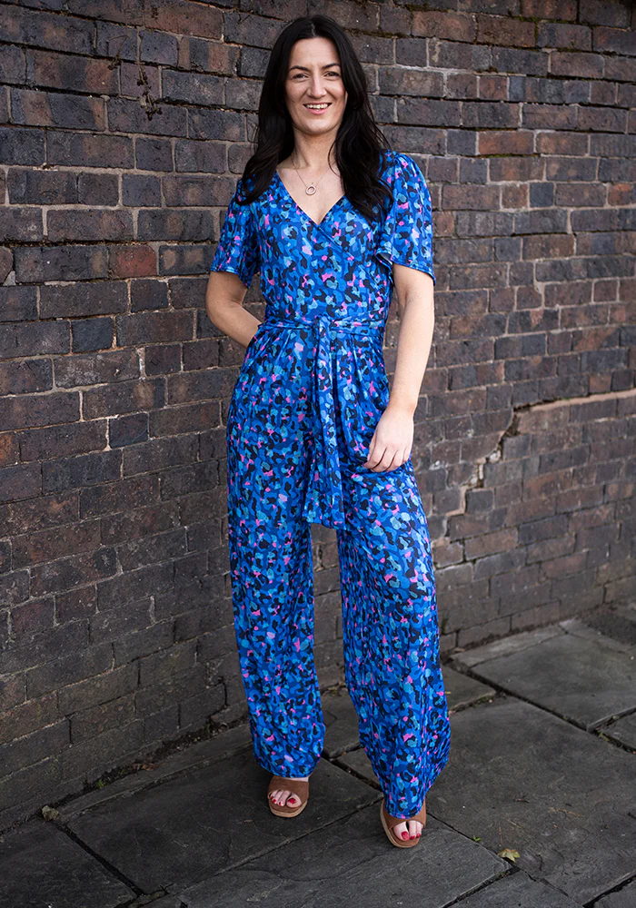 Stefaniya Abstract Animal Print Wide Full Leg Jumpsuit - Image 11