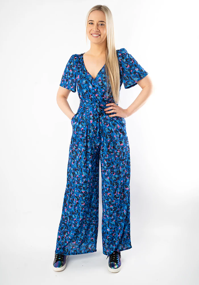 Stefaniya Abstract Animal Print Wide Full Leg Jumpsuit - Image 12