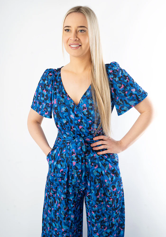 Stefaniya Abstract Animal Print Wide Full Leg Jumpsuit - Image 13