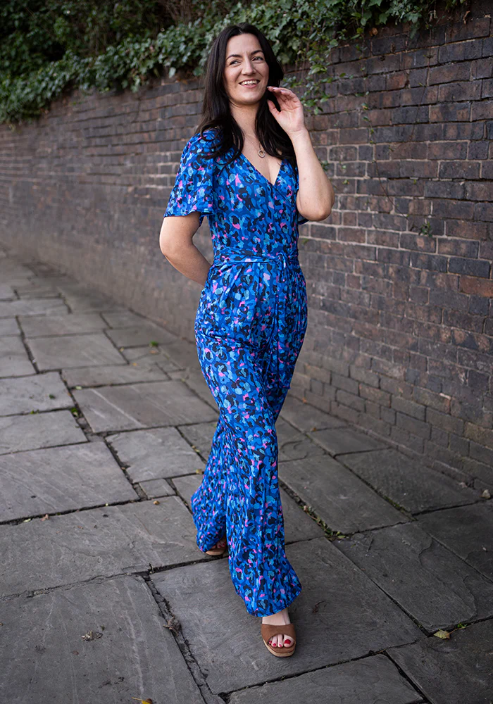 Stefaniya Abstract Animal Print Wide Full Leg Jumpsuit - Image 14