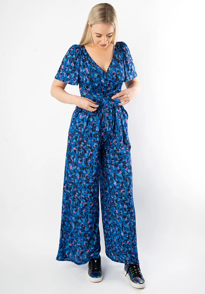 Stefaniya Abstract Animal Print Wide Full Leg Jumpsuit - Image 3