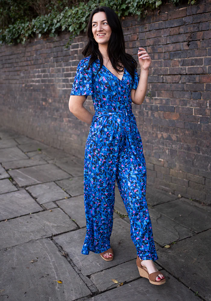Stefaniya Abstract Animal Print Wide Full Leg Jumpsuit - Image 4