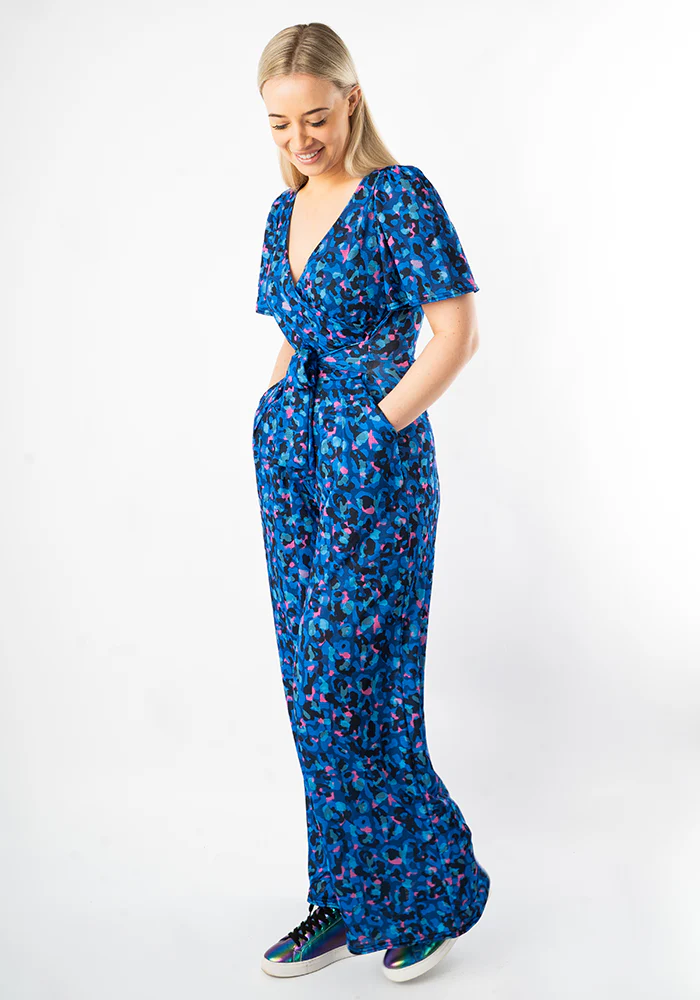 Stefaniya Abstract Animal Print Wide Full Leg Jumpsuit - Image 5