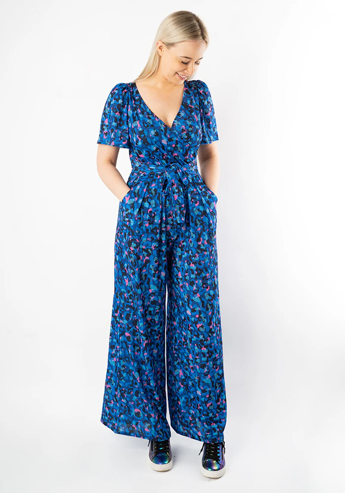 Stefaniya Abstract Animal Print Wide Full Leg Jumpsuit - Image 8