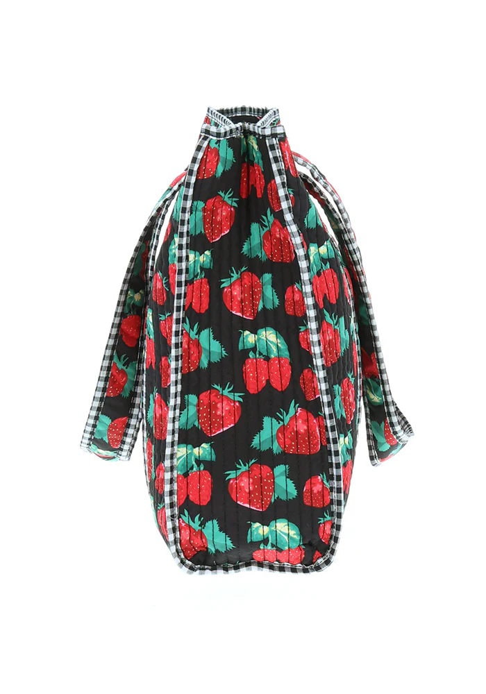 Strawberry Print Quilted Tote Bag - Image 4