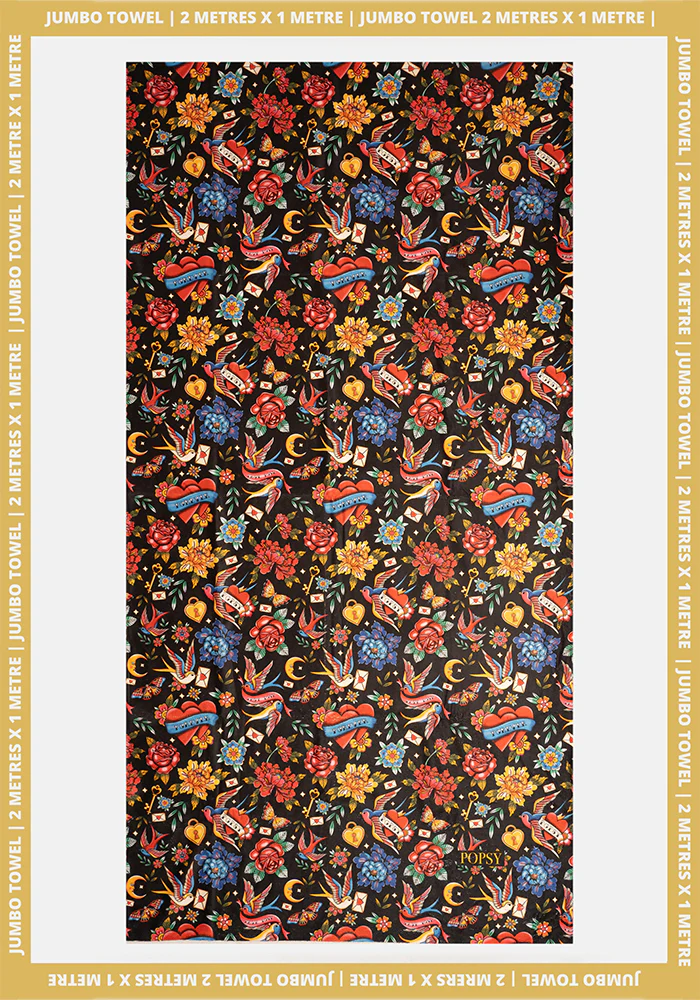 Tattoo Print Jumbo Bath Sheet