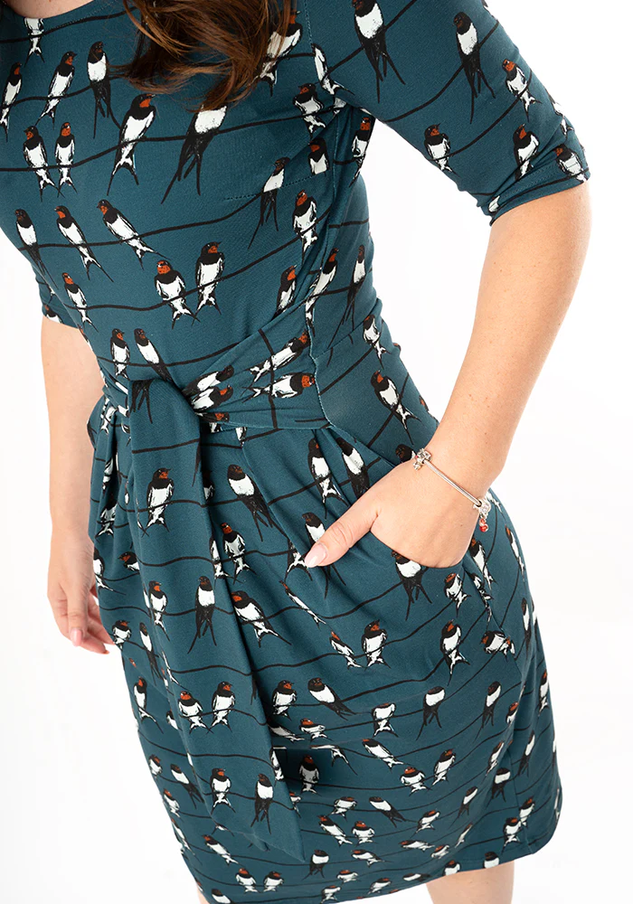 Tavi Bird on the Line Print Cotton Dress - Image 4
