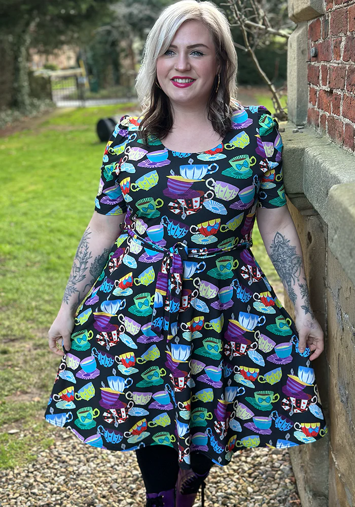 Tay Tea Cup Stack Print Dress - Image 10