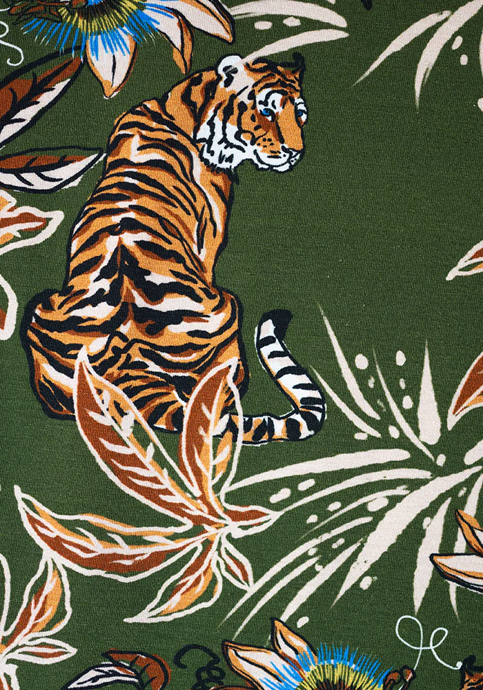 Tibby Jungle Tiger Print Cotton Culotte Jumpsuit - Image 2