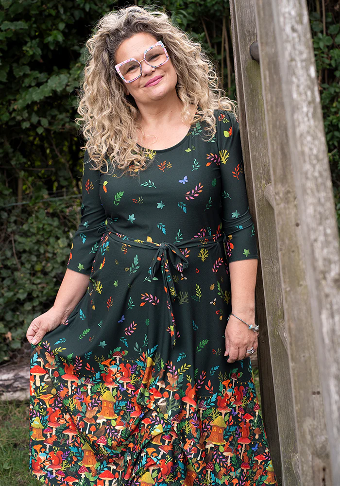 Tillia Woodland Tea Party Border Print Midi Dress - Image 5