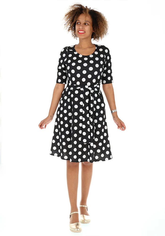 Violeta Mono Large Spot Print Jersey Dress - Image 3
