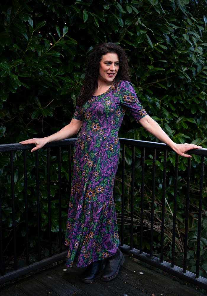 Virginia Floral Embroidery Print Tiered Hem Midaxi Dress - Image 7