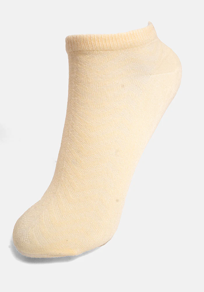 Cream Bamboo Trainer Socks - Image 2