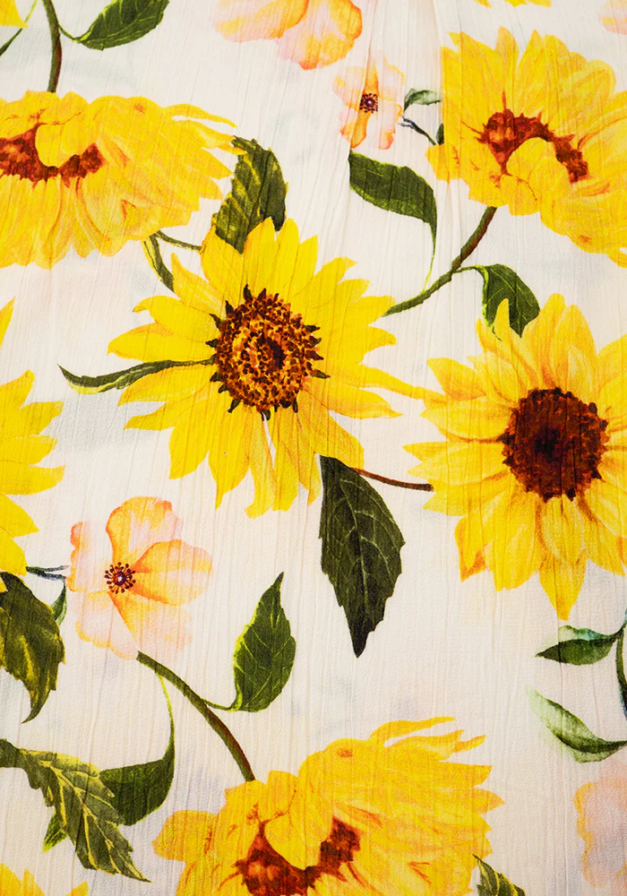 Zinzi White Sunflower Print Woven Shirt Dress - Image 2